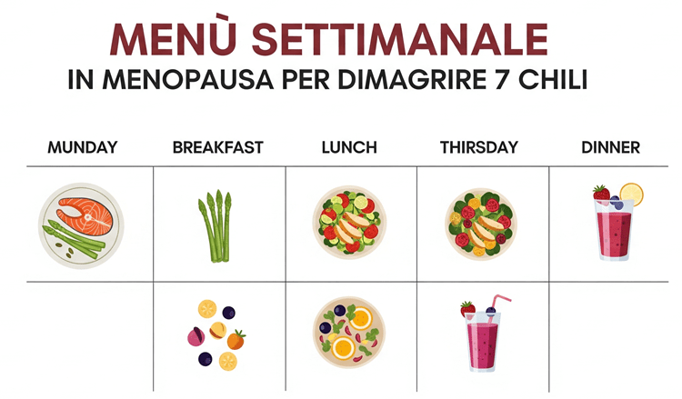 Menù Settimanale in Menopausa per Dimagrire 7 Chili Menù Settimanale in Menopausa per Dimagrire 7 Chili